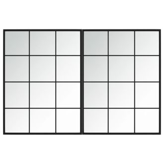 vidaXL Espejos De Pared 2 Uds Metal Negro 80x60 Cm Vidaxl