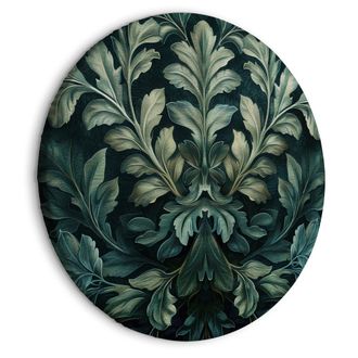 OEM Cuadro Redondo - Hojas Victorianas Verde Oscuro: Composici&oacute;n Escult&oacute;rica Bot&aacute;nica / Hojas Victorianas En Verde Oscuro