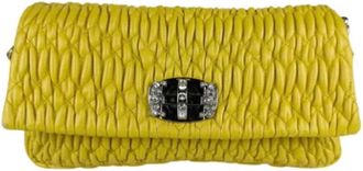 Miu Miu Pre-owned Shoulder Bags, female, Yellow, Size: ONE SIZE Pre-owned Leather shoulder-bags