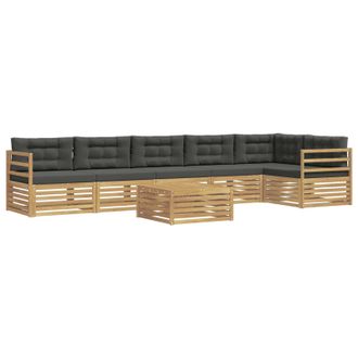vidaXL Conjunto De Sof&aacute;s De Exterior 7 Pcs Blanco Y Antracita Vidaxl