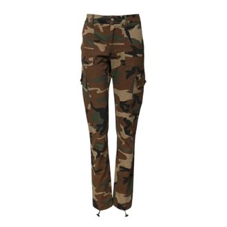 Dolce & Gabbana Slim-fit Trousers, female, Multicolor, 3XS, Camouflage Cargo Trousers with Zipper Closure