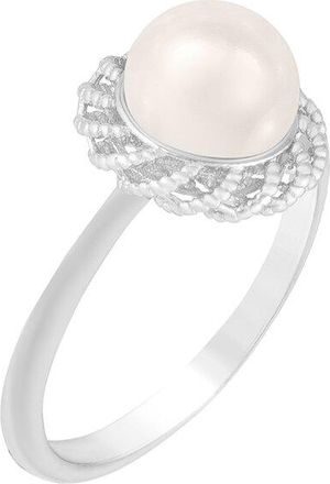 Splendid Pearls Silver 7-7.5Mm Pearl Cz Ring