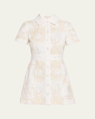 Ramy Brook Shannon Embroidered Mini Shirtdress