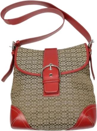 Coach Pre-owned Cross Body Bags, female, Brown, Size: ONE SIZE Pre-owned Canvas Shoulder Bag