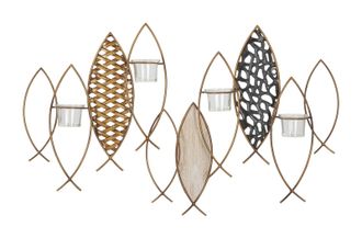 Mauro Ferretti Portavelas De Pared Pez Cm 66x9x40,5