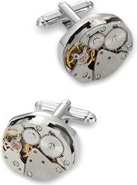 Paul Fredrick Oval Watch Movement Cufflinks in Silver/gold at Nordstrom