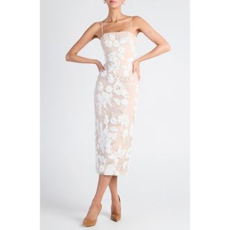 Helsi Gemma Beaded Floral Cocktail Dress in Off White at Nordstrom, Size X-Small