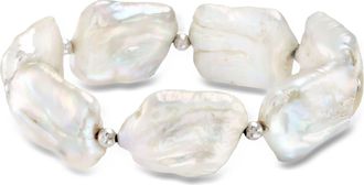 Ross-Simons 17-20mm Cultured Baroque Pearl Stretch Bracelet With Sterling Silver