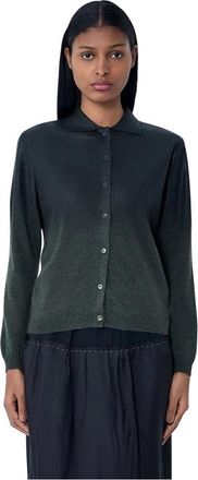 Maison Margiela Button-Up Knit Cardigan - Dames - Overhemden - Groen - M - Overhemden