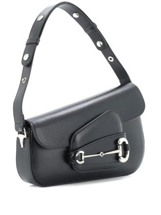 Gucci Horsebit 1955 Asymmetric Leather Small shoulder bag - Nero