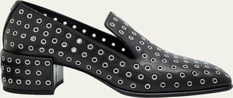 Jimmy Choo London 45mm Elliot Grommet Leather Loafers