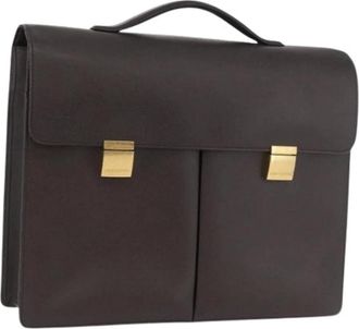 Louis Vuitton Pre-owned Handbags, female, Brown, Size: ONE SIZE Pre-owned Taiga Leather Business Bag