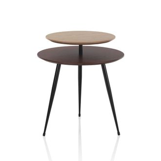 Aquadesign Mesa de centro en metal y mdf de nogal