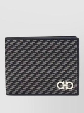 Ferragamo calf leather bos taurus bi fold wallet