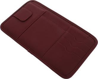 OEM Organizador De 5 Piezas De Clip Para Gafas De Cuero Sint&eacute;tico Rojo, Pr&aacute;ctico Para Visera