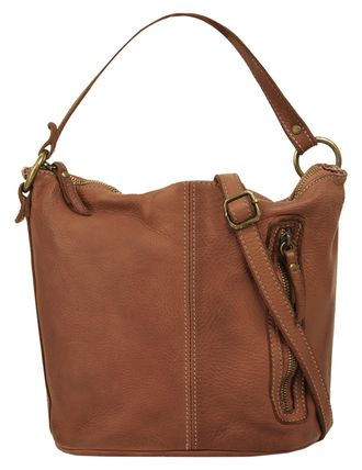 Cluty Umh&auml;ngetasche CLUTY, Damen, Gr. B/H/T: 28cm x 25cm x 7cm onesize, braun (cognac), Leder, unifarben, Taschen Umh&auml;ngetasche, echt Leder, Made in Italy
