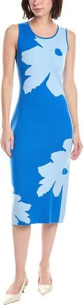 T Tahari Two-Tone Graphic Floral Sweaterdress