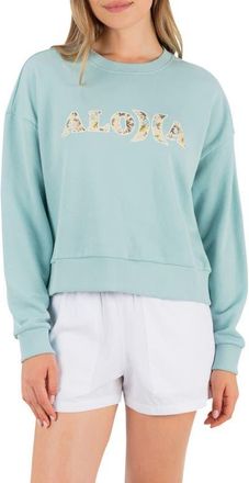 Hurley Hello Aloha Oversize Relaxed Sweatshirt in Canal Blue at Nordstrom, Size X-Small