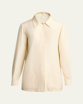 The Row Lucetta Silk Button-Front Shirt