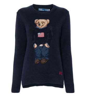 Ralph Lauren Navy Graphic Crew Neck Sweater