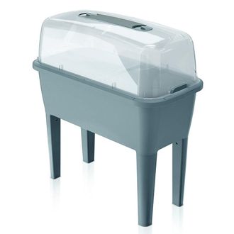 C&eacute;monjardin Huerto urbano en polipropileno gris de 77x38x82cm