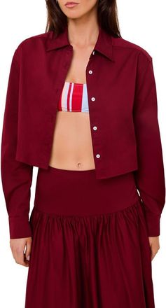 Solid & Striped Avril Cropped Shirt in Sangria at Nordstrom, Size X-Small