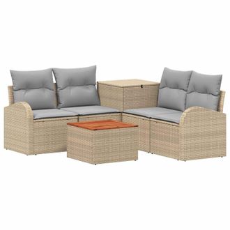 vidaXL Set Di Divani 6 Pz Beige E Grigio Chiaro Vidaxl
