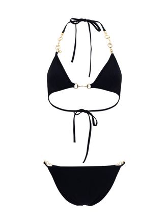 Gucci Womens Stretch Jersey Bikini With Horsebit Black Polyamide; Elastane Swimwear Sea Clothing
