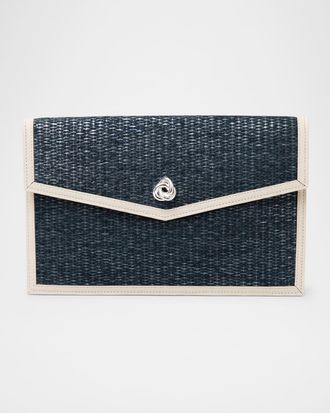 MICHELLE WILHITE Brick Envelope Woven Clutch Bag