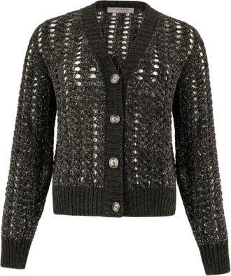 D.exterior Cashmere Cardigan - Dames - Vesten - Zwart - L - Wol - Truien & Vesten