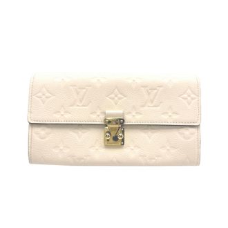 Louis Vuitton Beige Leather Long Wallet (Bi-Fold) (Pre-Owned)