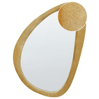 Beliani Beliani - Espejo De Pared Decorativo Con Forma Irregular Estilo Moderno En Color Amarillo 61 X 91 Cm Venas