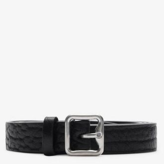Burberry B Buckle Leather Belt, Size Medium