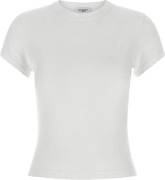 Saint Laurent Cassandre T-shirt - Dames - T-shirts - Wit - M - Katoen - Tops