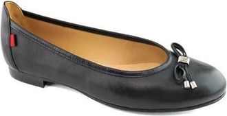 Marc Joseph New York Burton Ave Leather Tiebow Flat in Black Napa at Nordstrom, Size 6.5