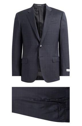 Emporio Armani Charcoal Grey Plaid Wool Suit at Nordstrom Rack, Size 48 Us / 58 Eu Regular