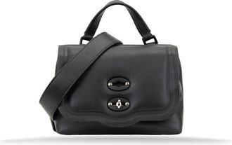 Zanellato Leren Schoudertas met Enveloppezak - Dames - Handtassen - Zwart - ONE Size - Leer - Tassen