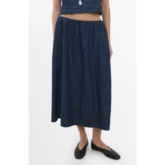 Mango Denim Midi Skirt in Open Blue at Nordstrom, Size X-Small