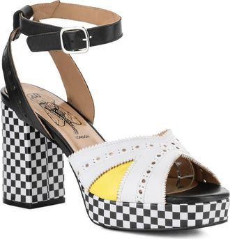 FLY London Eban Ankle Strap Platform Sandal in White Multi at Nordstrom, Size 10-10.5Us