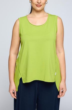 Luukaa D'Celli Azari Sleeveless Jersey Top in Lime at Nordstrom, Size 12