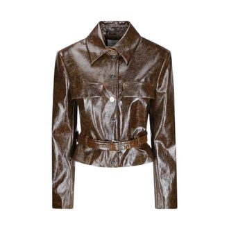Sportmax Dames, Jassen, Bruin, Maat: XS Leer