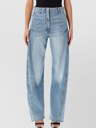 Magda Butrym denim mid-rise relaxed-fit tapered-leg trousers