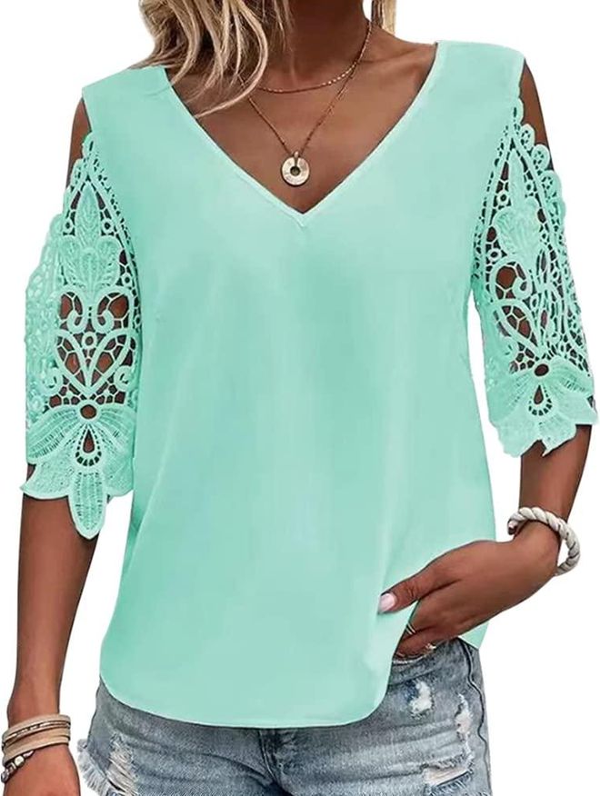 ORANDESIGNE Camicia Elegante Donna Cerimonia Curvy Maglie Mezza Manica Maglietta Estiva Larga Camicette Ufficio Casual Blusa T Shirt Scollo V Casacca Tunica Top a da 9 99 su Stylight