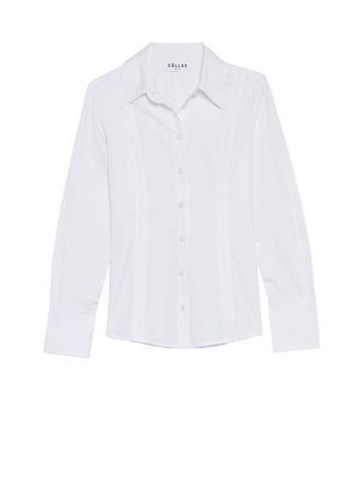 C&acirc;llas Milano Ripley Button Front Fitted Shirt in White at Nordstrom, Size 12