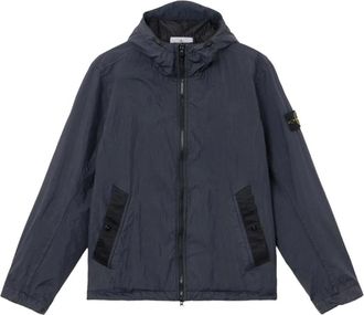 Stone Island Heren, Jassen, Blauw, Maat: M Nylon