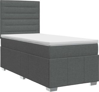 vidaXL Cama Box Spring Con Colch&oacute;n Gris Oscuro 100 X 200 Cm Tela Vidaxl