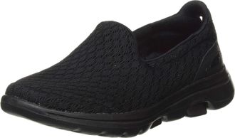 Skechers GO Walk 5 Moving ON Sneaker, Black Mesh/Black Trim, 13 UK