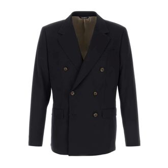 Dolce & Gabbana Blazers, male, Blue, Size: XL Stretch Wool Blazer