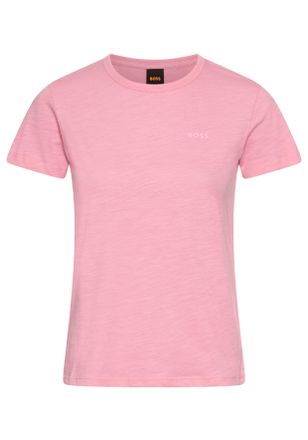 Boss Orange by Hugo Boss T-Shirt BOSS ORANGE C_Esla, Damen, Gr. XL (42), lila (open lila 554), Single Jersey, Obermaterial: 100% Baumwolle, unifarben, Basic, regular fit norma