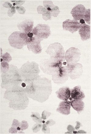 Safavieh Alfombra contempor&aacute;neo de polipropileno blanco/morado, 122 x 183 cm